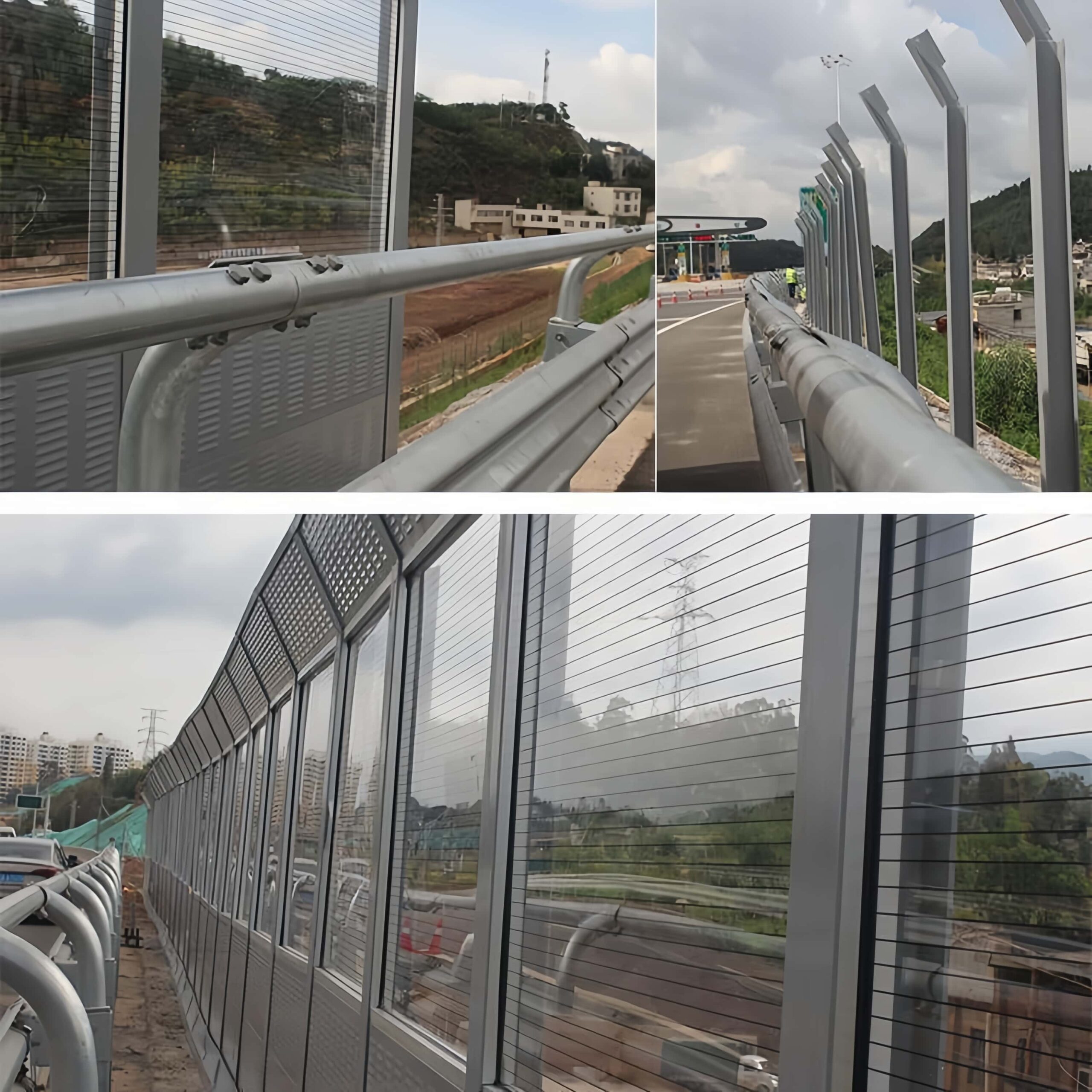 clear highway noise barrier panels transparency road