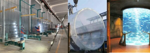 Big and thick Clear Acrylic panel for Aquarium Tanks and Cylinders, meticulously crafted using the cast molding and gluing process- China manufacturer River People