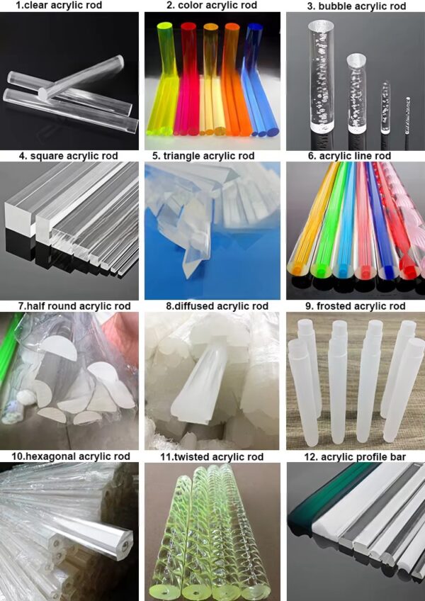Precision Acrylic Rods - Crystal Clear & Machinable
