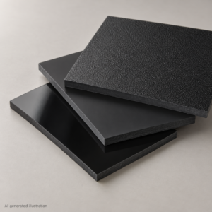 AI-generated illustration of abs black sheet material