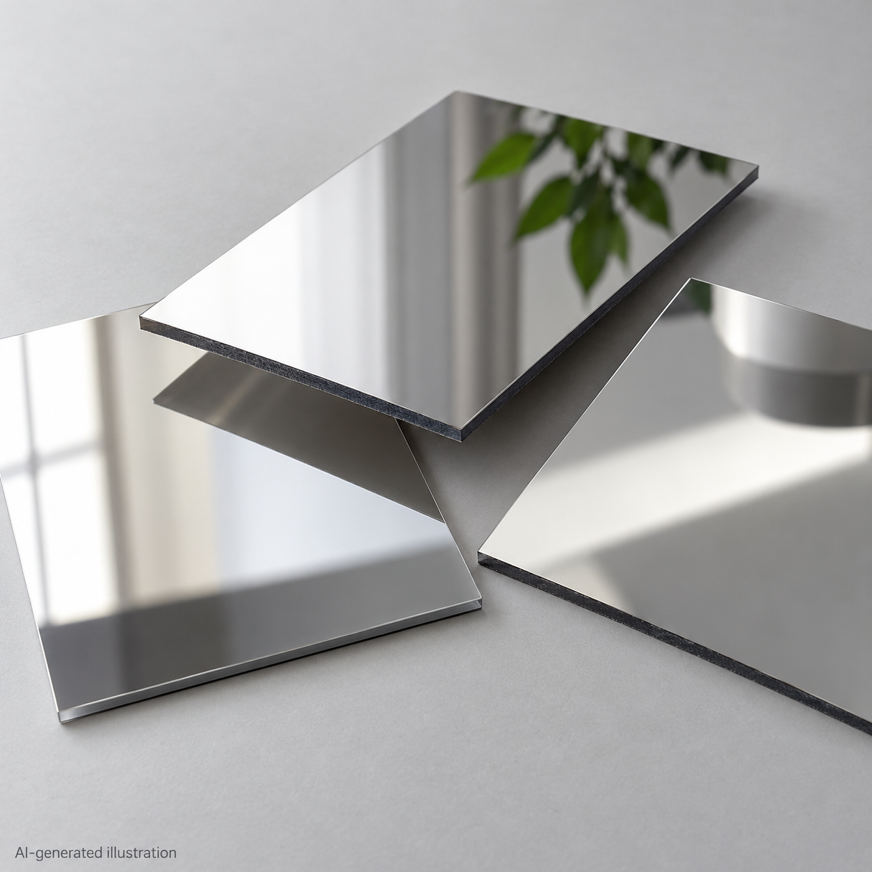 AI-generated illustration of mirror pc sheet material