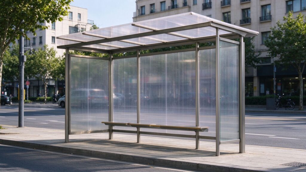 polycarbonate bus shelter glazing panels